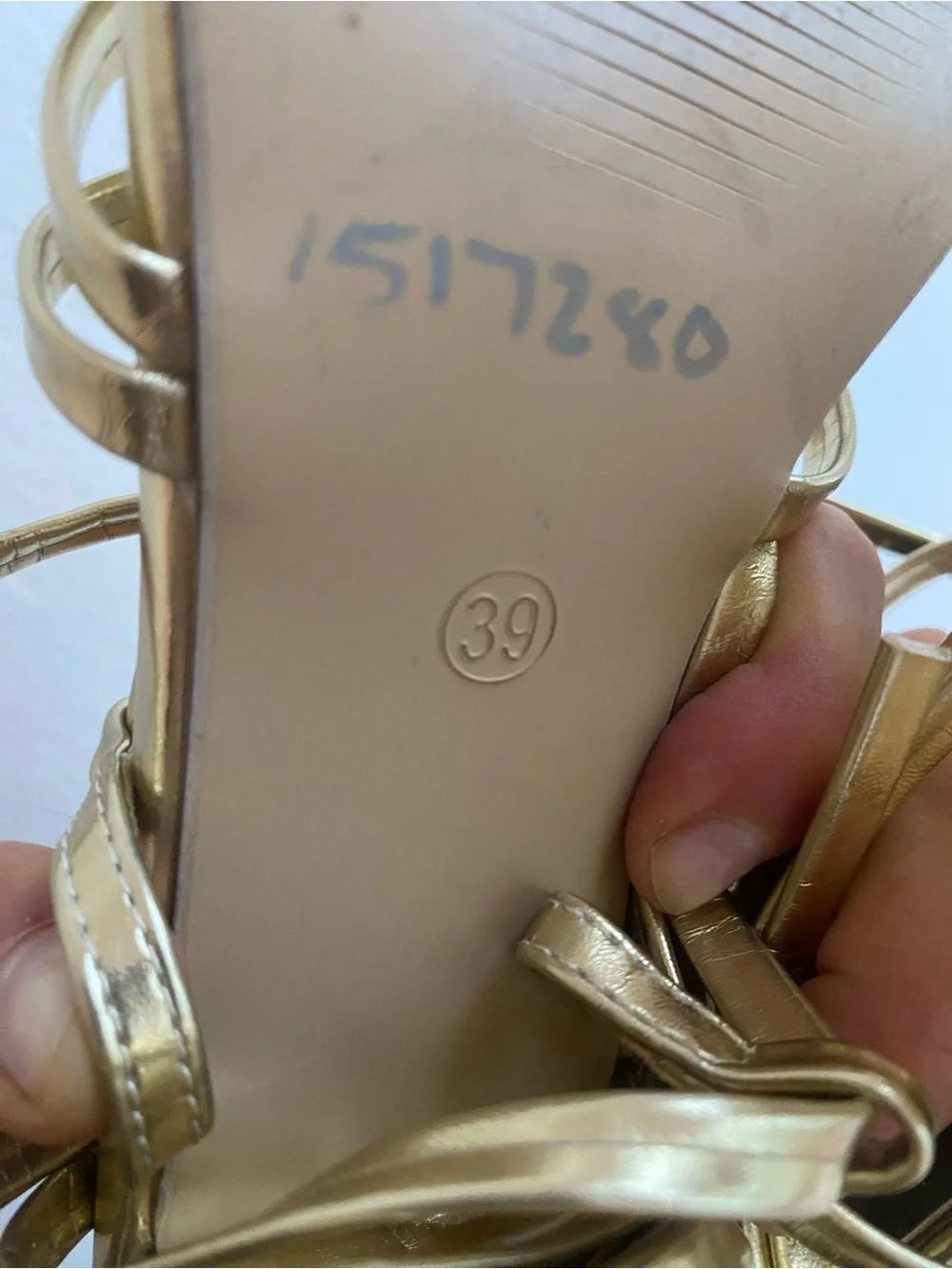 Metallic Gold Strappy Block Heel Sandals for Women